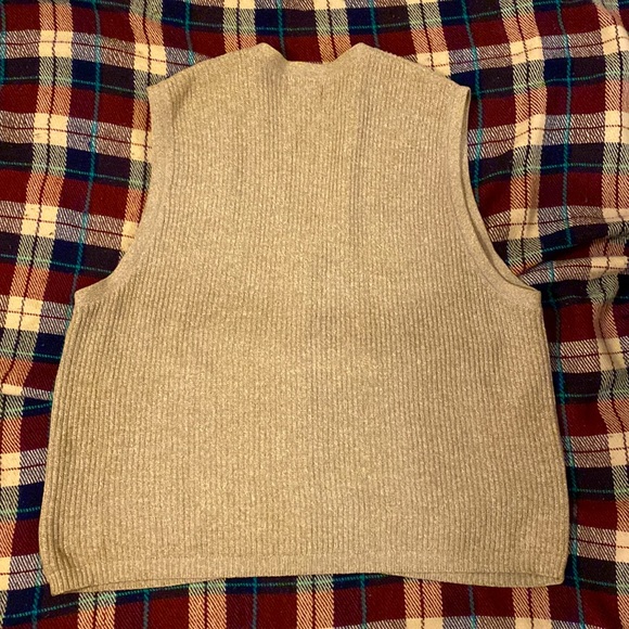 Eddie Bauer Vintage 90s/2000s Tan Cardigan Vest - Picture 2 of 3